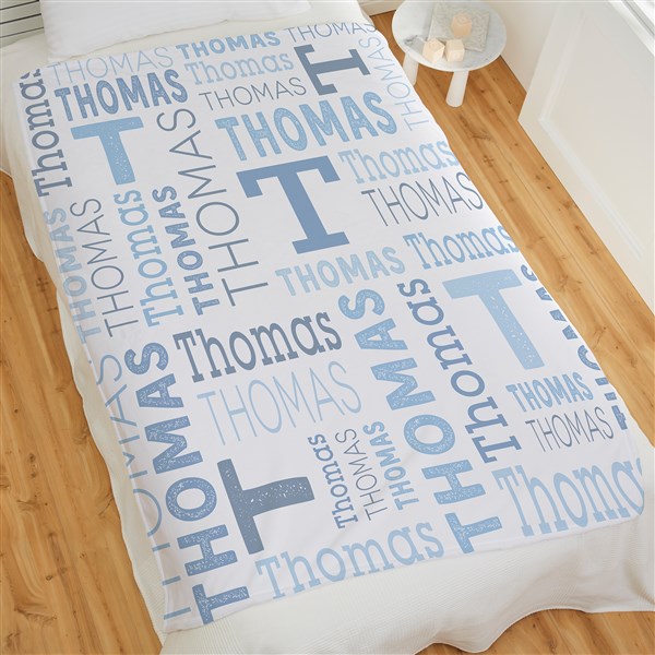 Trendy Repeating Name Kids Personalized Blanket - 50128