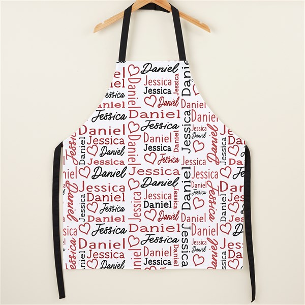 Repeating Name Heart Personalized Kitchen Apron  - 50203