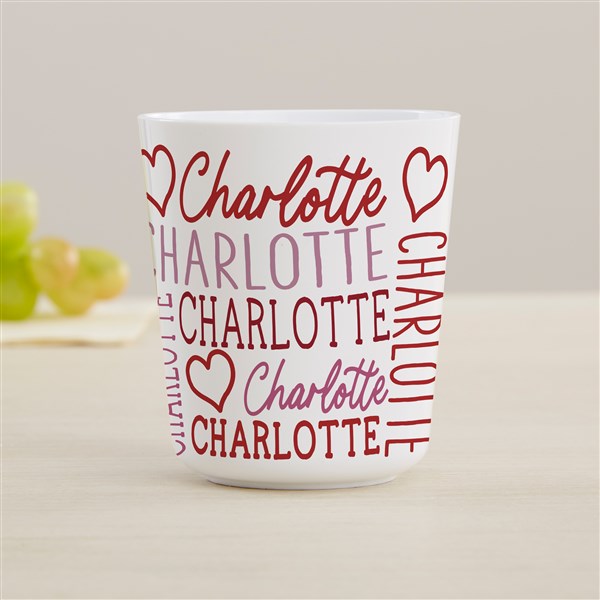 Repeating Name Heart Personalized Kids Dinnerware - 50579