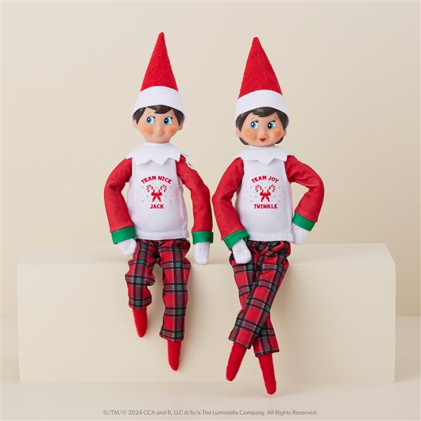 Claus Couture Collection® Candy Cane Personalized Elf Plaid Pajamas - 50941