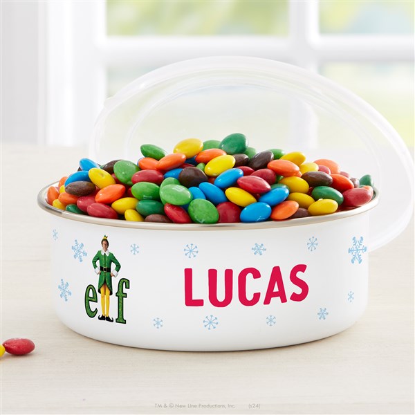 Buddy the Elf Personalized Christmas Enamel Bowl with Lid  - 51718