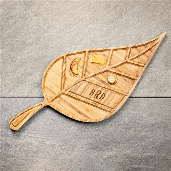 Personalized Small Leaf Charcuterie Tray  - 51790D