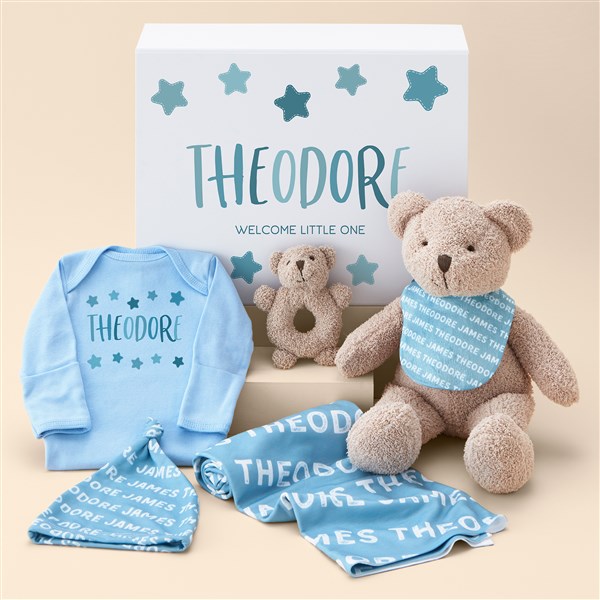 Personalized Baby Boy Gift Set - Hi Little One  - 51987