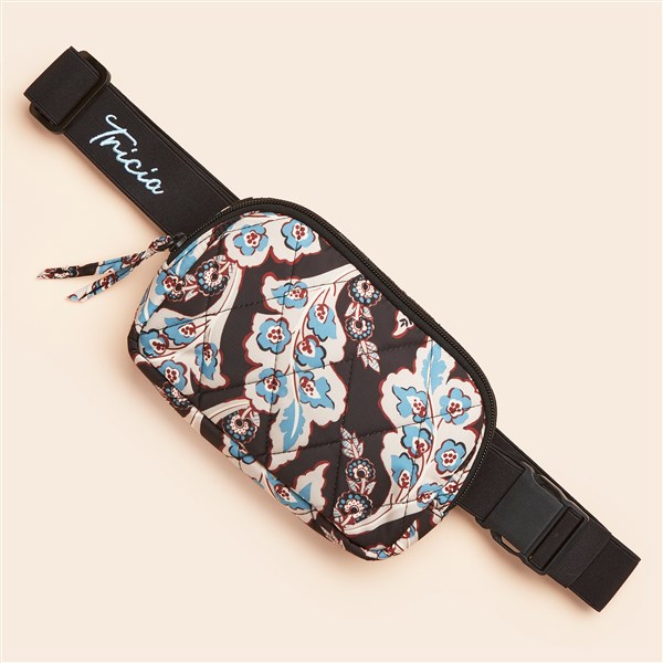 Vera Bradley Embroidered Woodward Belt Bag-Calyx+Quill Black - 52054