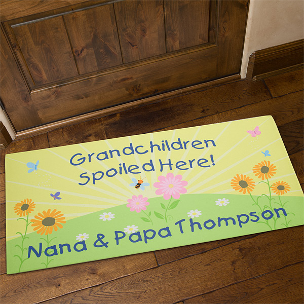 Grandchildren Spoiled Here Personalized Grandparent Doormat - 5862