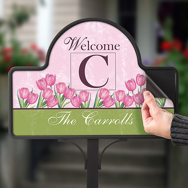 Personalized Spring Tulip Decorative Yard Stake - 6613