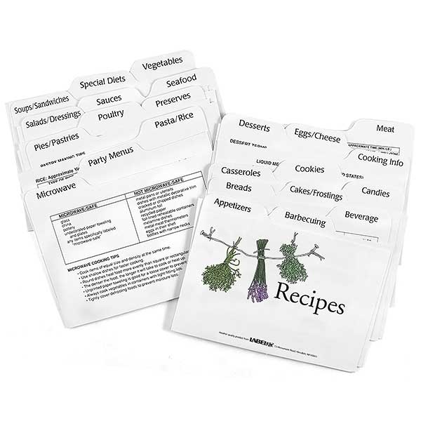 Recipe Card Box Divider Set - 7543