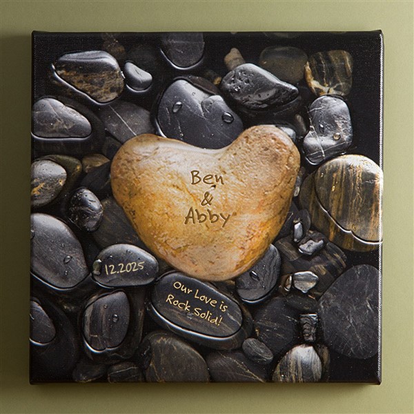 Personalized Canvas Wall Art - Romantic Heart Rock  - 9531