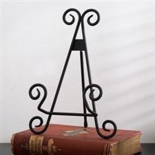 Elegant Black Scroll Metal Display Easel - 8520