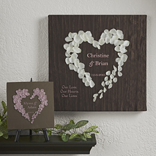 Personalized Canvas Wall Art - Hearts of Roses - 9535